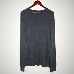 Theory Grey Crewneck Merino Wool Blend Sweatshirt